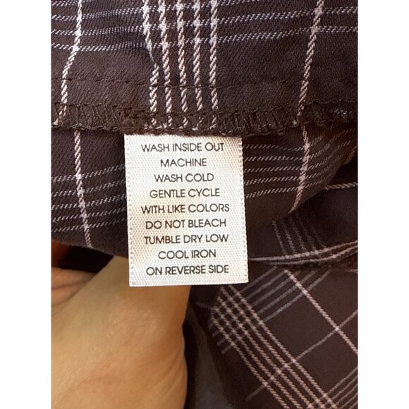 Charter Club Girl's Sz. 5 Brown White Plaid Dress White Collar Thanksgiving Fall - Picture 8 of 11